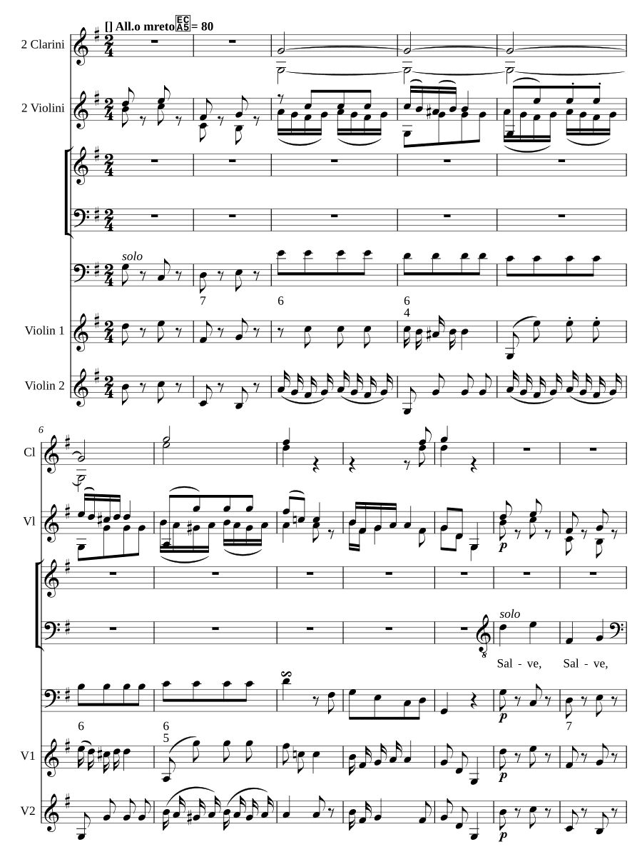 Salve Regina in G, MH 32