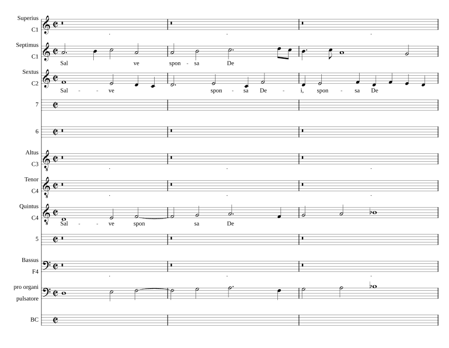 Приветствую, Невеста Божия на 7 голосов (Salve sponsa Dei a 7)