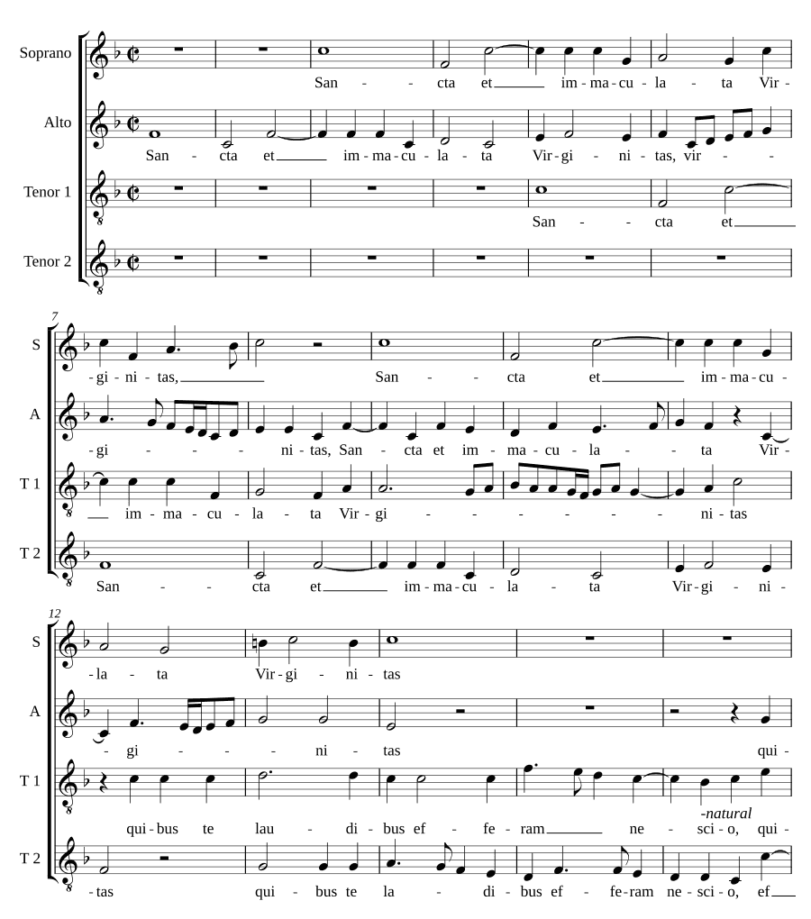 Святая и непорочная на 4 (Sancta et immaculata a 4)
