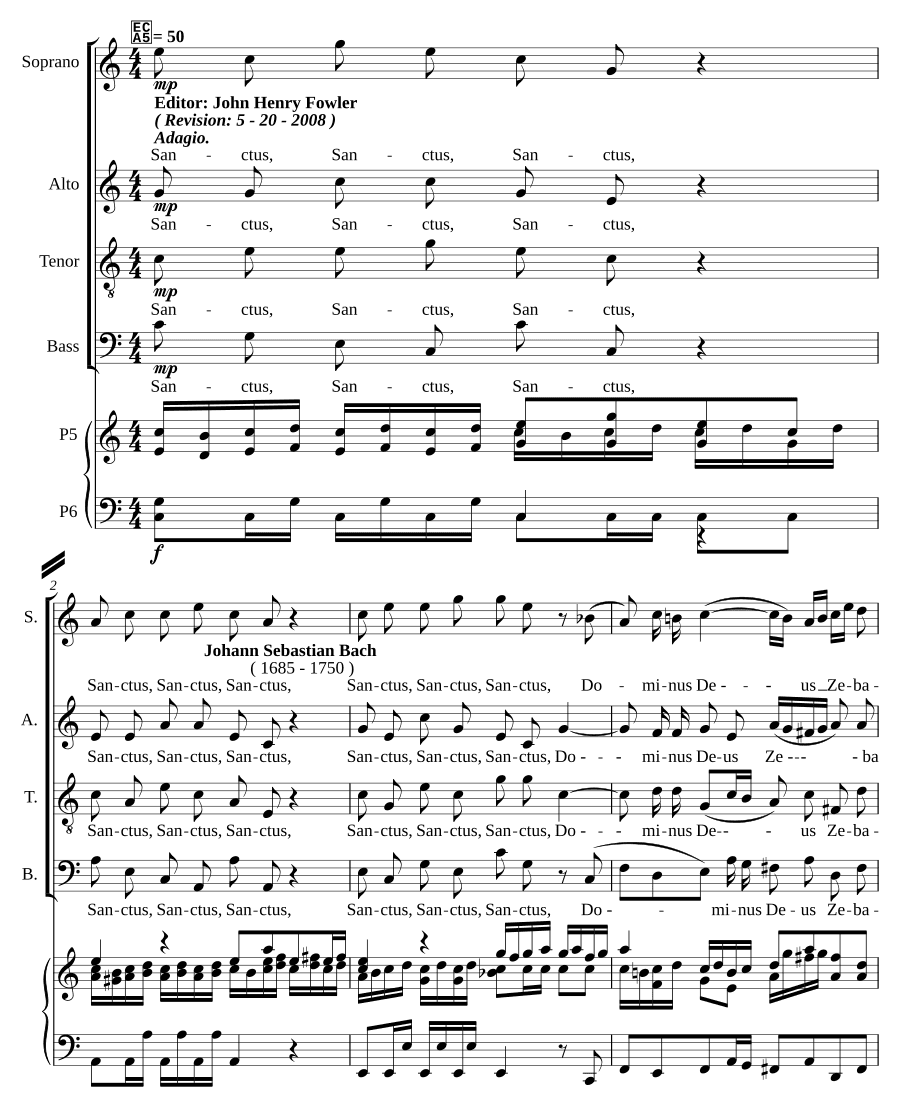 Sanctus до мажор, BWV 237 (Sanctus in C, BWV 237)
