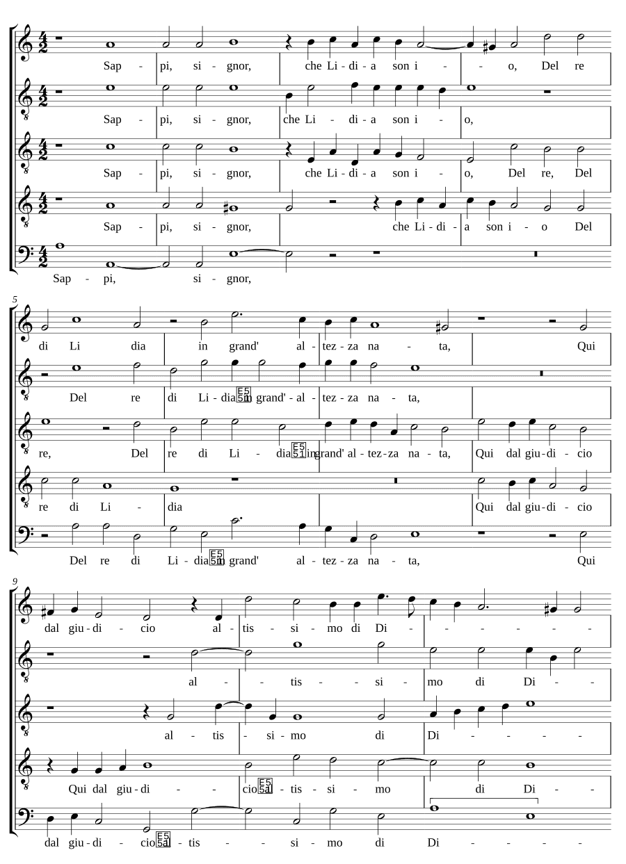 Знай, сеньор, что я Лидия (Sappi, signor, che Lidia son io)