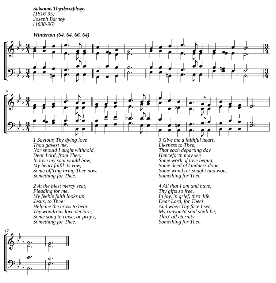 Спаситель! Твоя умирающая любовь (Saviour! Thy dying love)