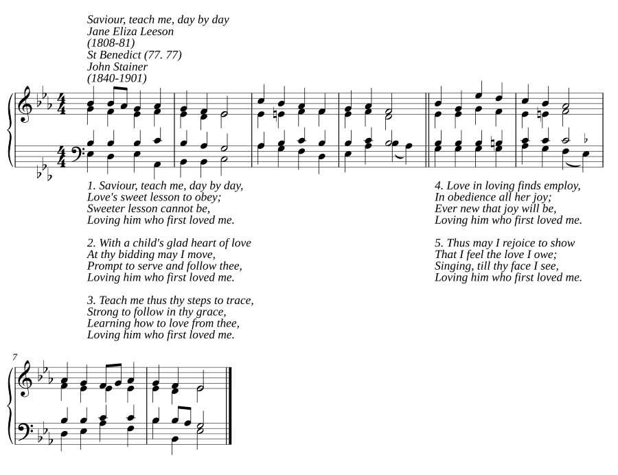 Спаситель, научи меня день за днем (Saviour, teach me, day by day)
