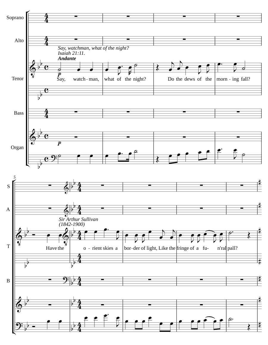 Скажи, страж, что за ночь? (Say, watchman, what of the night?)