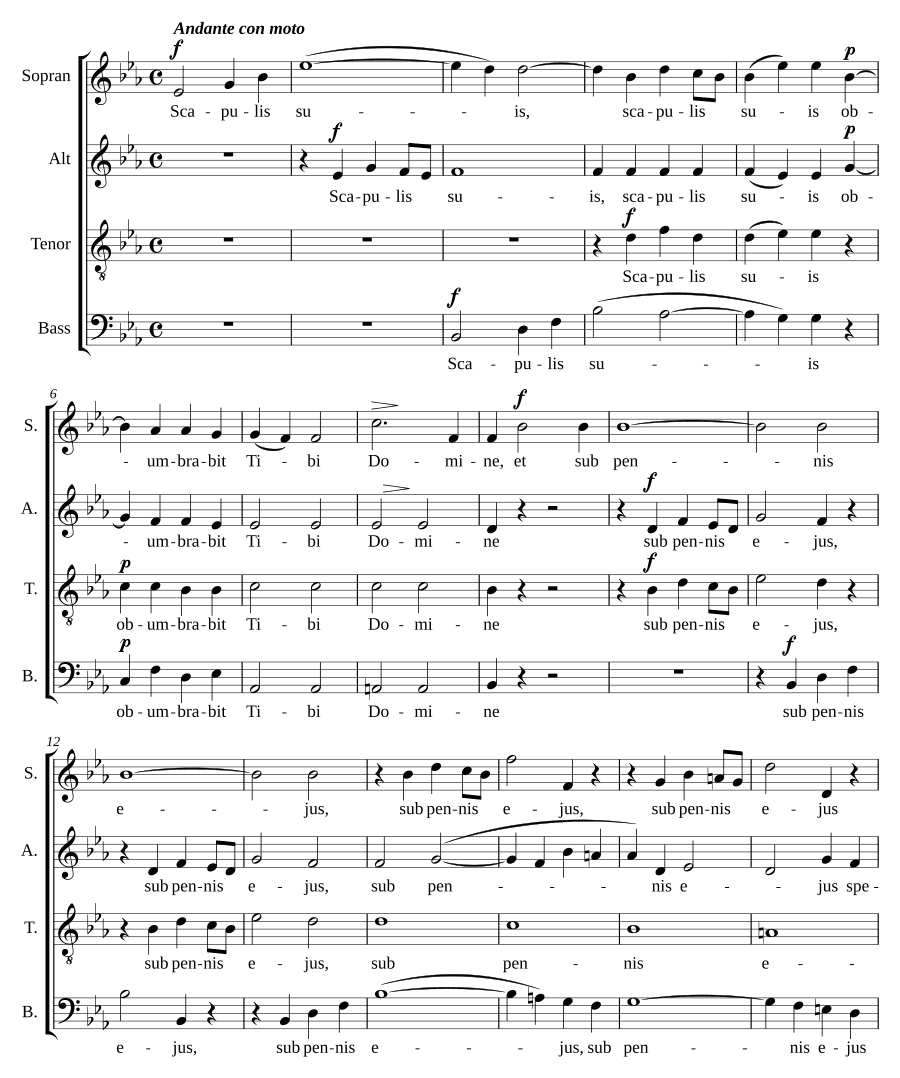 Под своими крыльями, соч. 9, № 7 (Scapulis suis, Op. 9, No. 7)