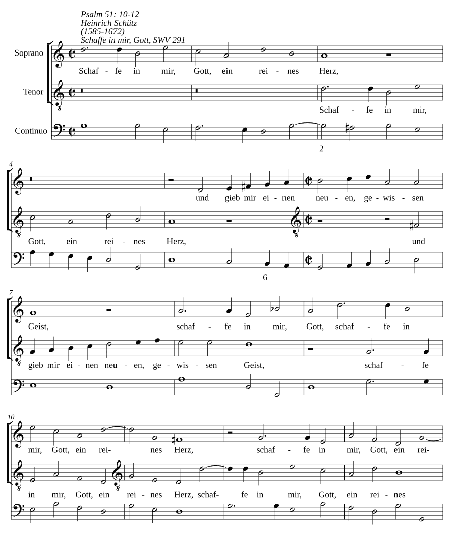 Создай во мне, Боже, чистое сердце (Schaffe in mir, Gott, ein reines Herz, SWV 291)