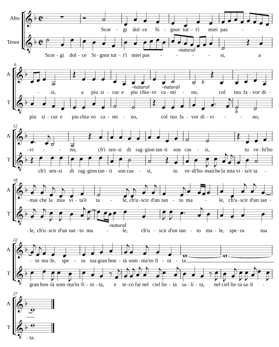Видишь, сладкий Господь (Scorgi dolce Signor)