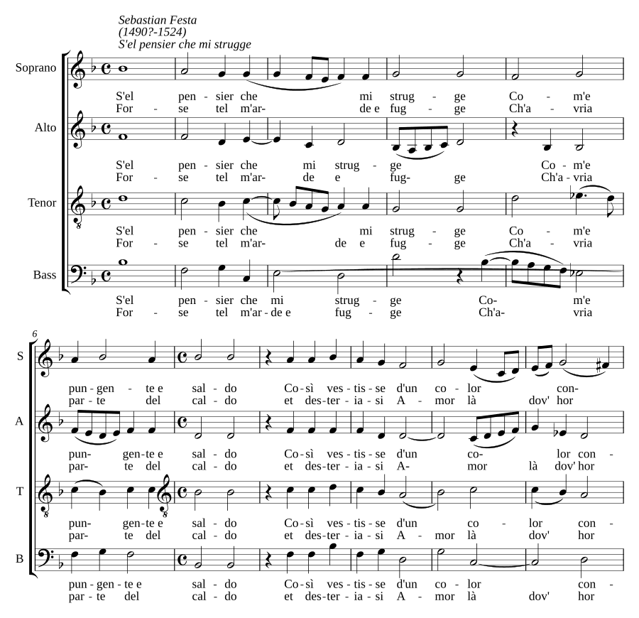Если мысль, что меня терзает (Se'l pensier che mi strugge)