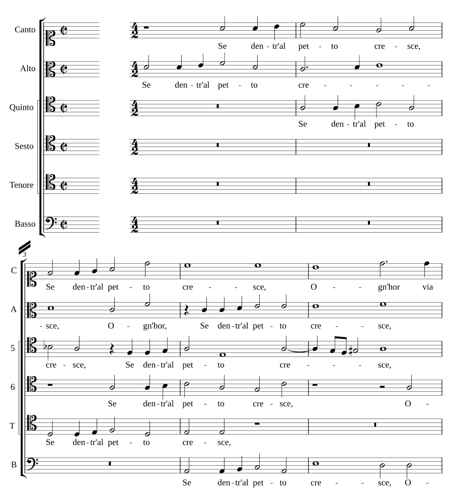 Если в груди растёт (Se dentr' al petto cresce)