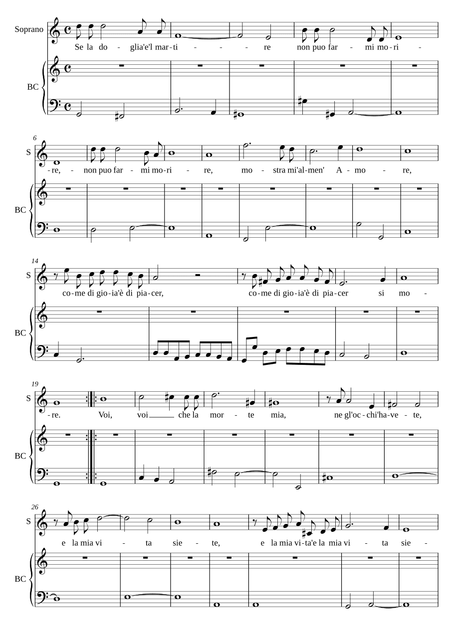 Если боль и мучение (Se la doglia e'l martire)