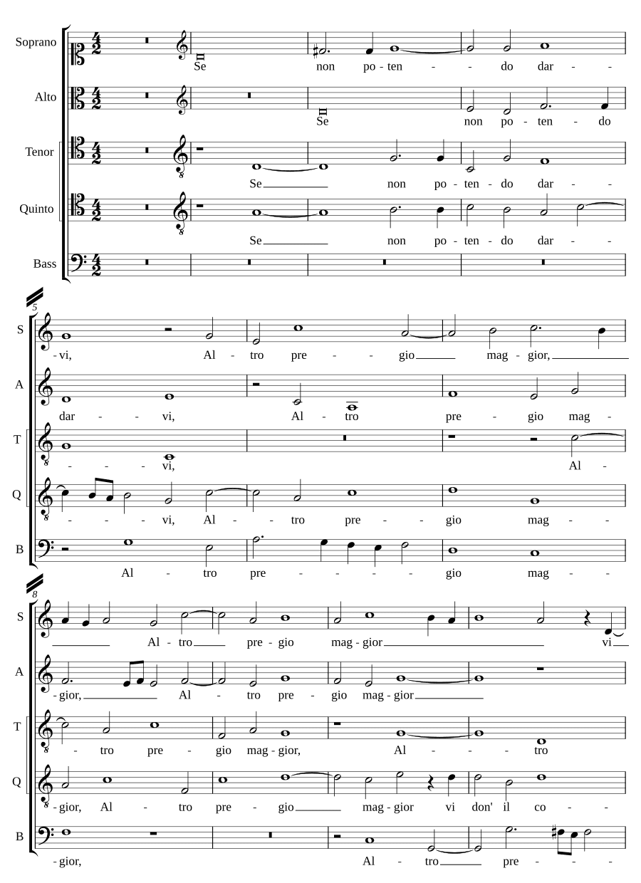 Если не могу дать вам (Se non potendo darvi)