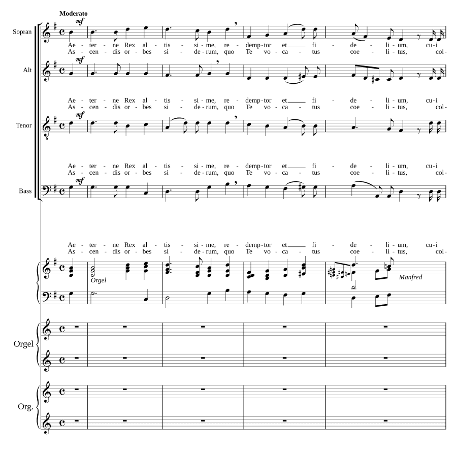 Шесть коротких гимнов или градуалов (Sechs kurze Hymnen oder Gradualien)