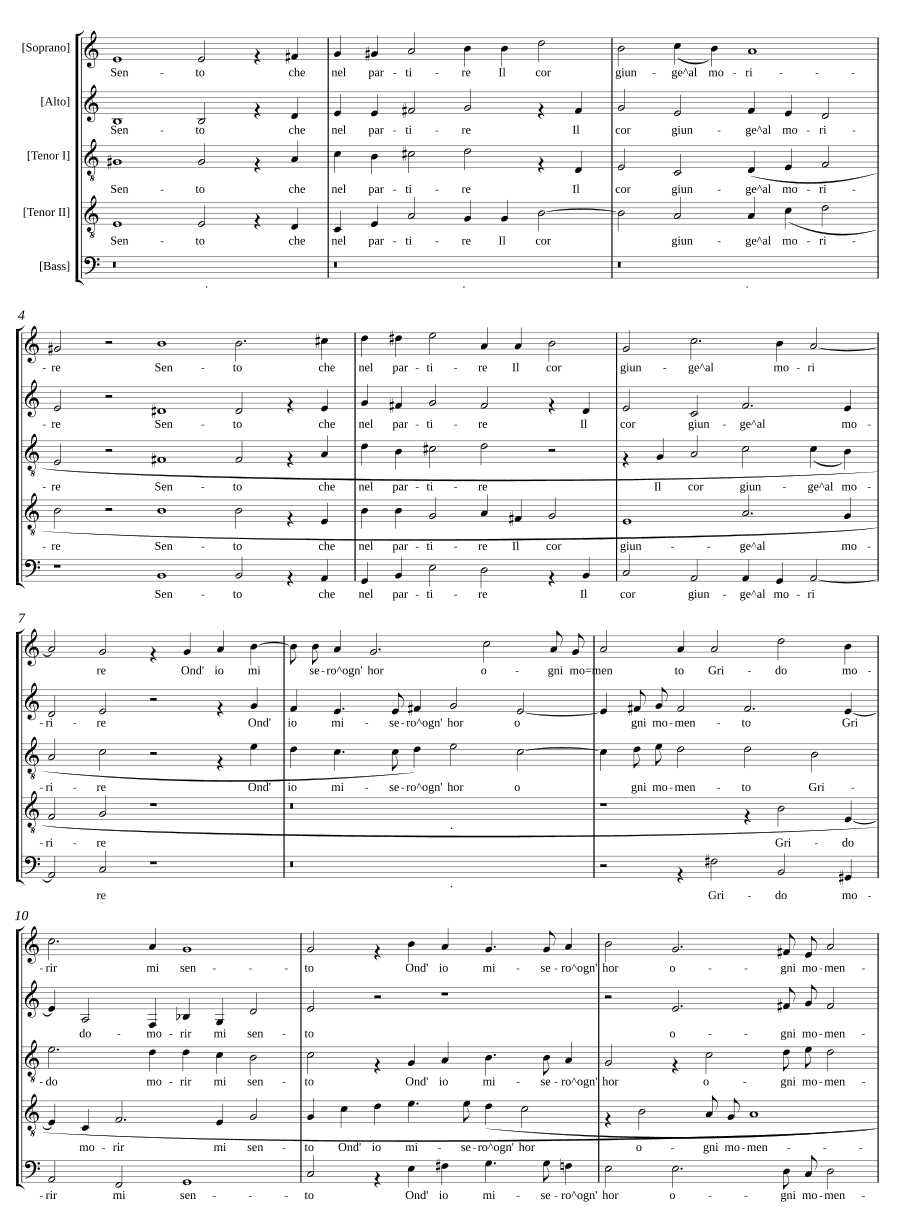 Чувствую, что при прощании (Sento che nel partire)