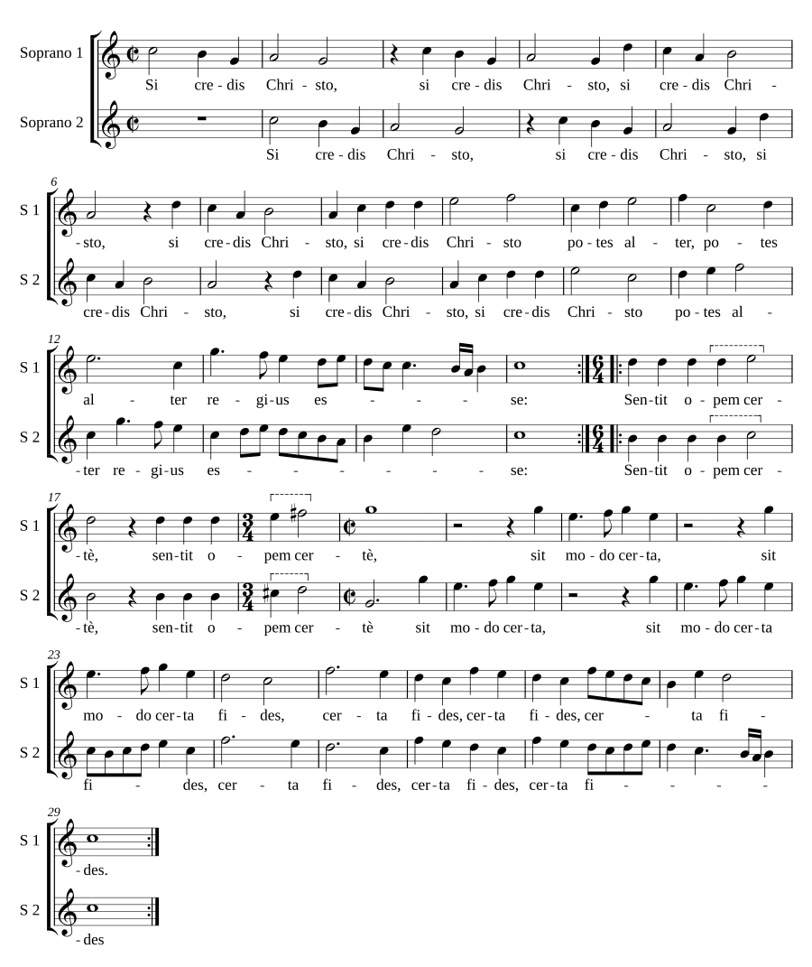 Если веришь Христу (Si credis Christo)