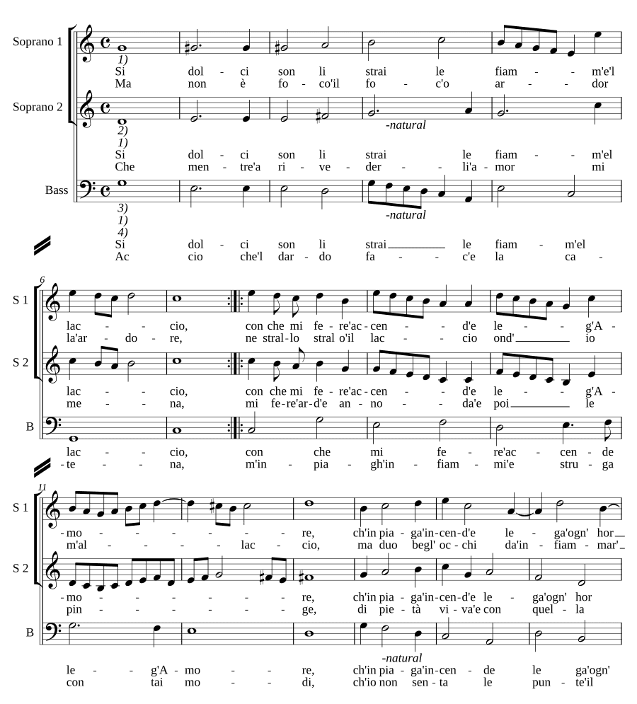 Если сладки ложе (Si dolci son li strai)
