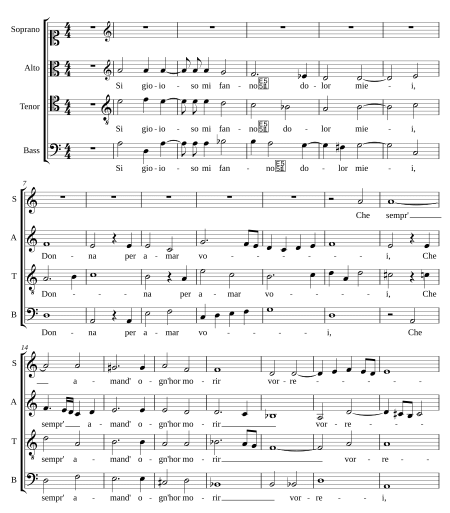 Если они делают меня радостным (Si gioioso mi fanno)