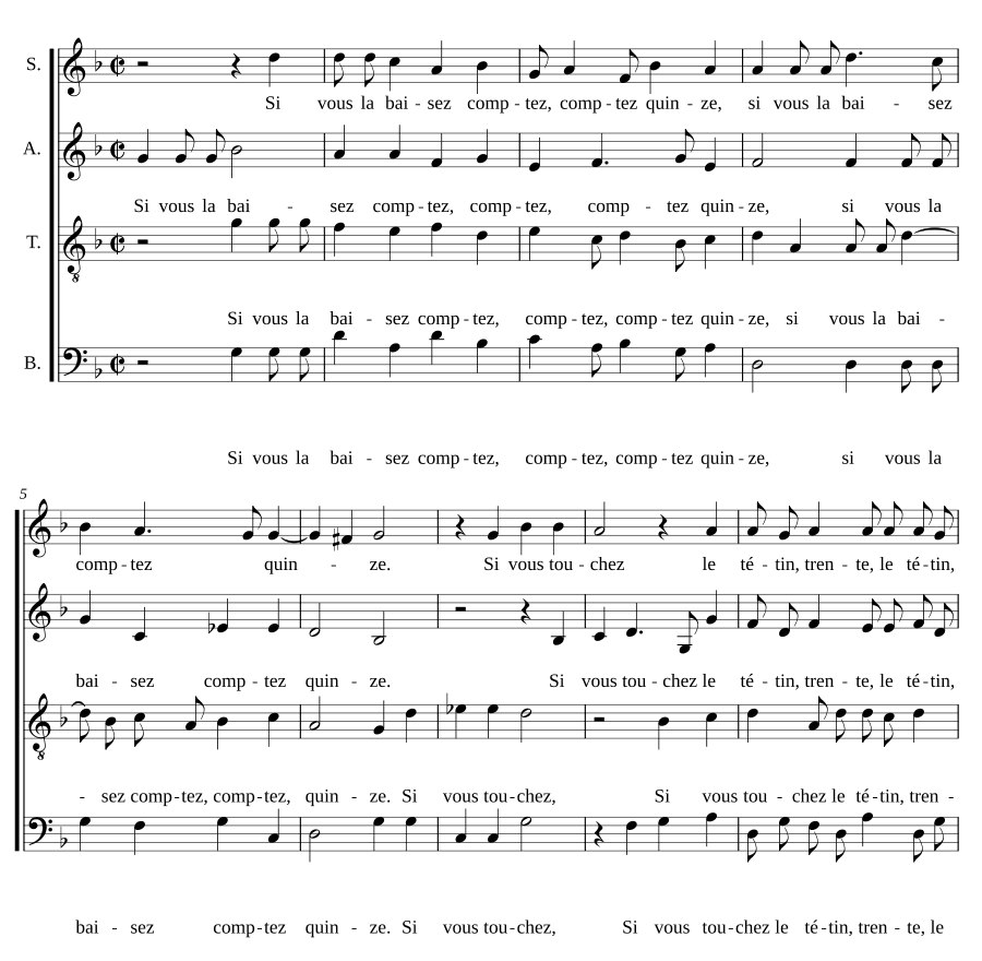 Если ты ее целуешь, считай пятнадцать (Si vous la baisez, comptez quinze)