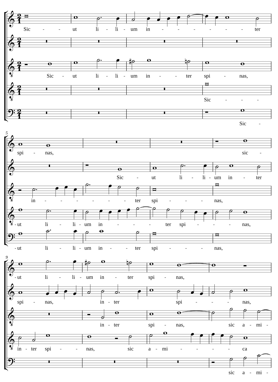 Как лилия среди терний I (Sicut lilium inter spinas I)