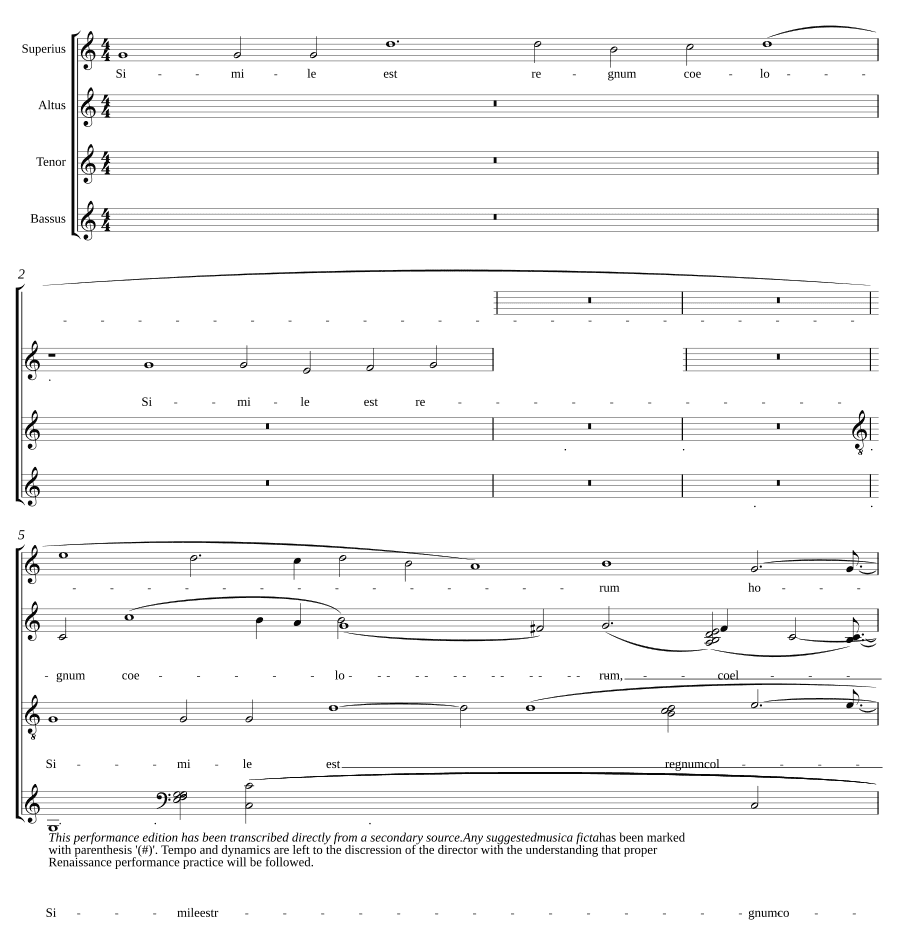 Подобно Царству Небесному для 4 (Simile est regnum caelorum a 4)