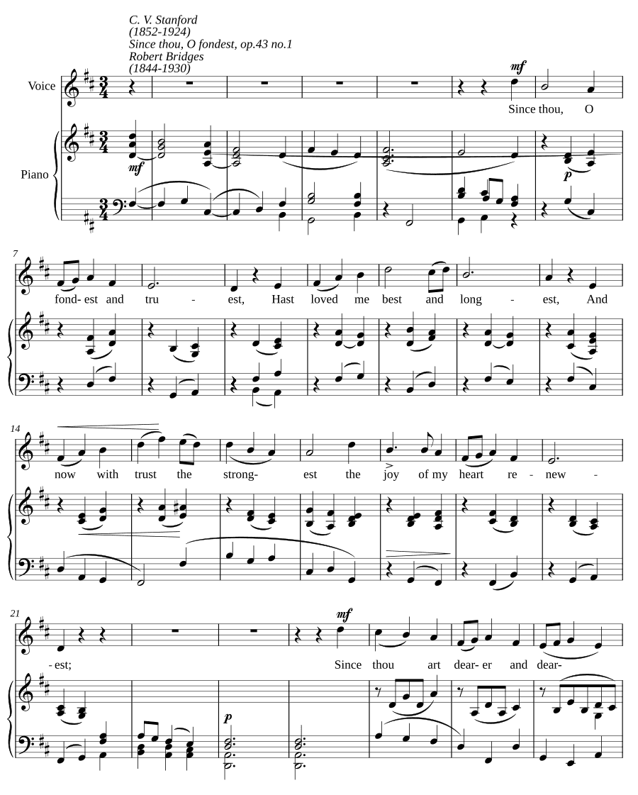 Поскольку ты, о самый нежный (Since thou, O fondest)