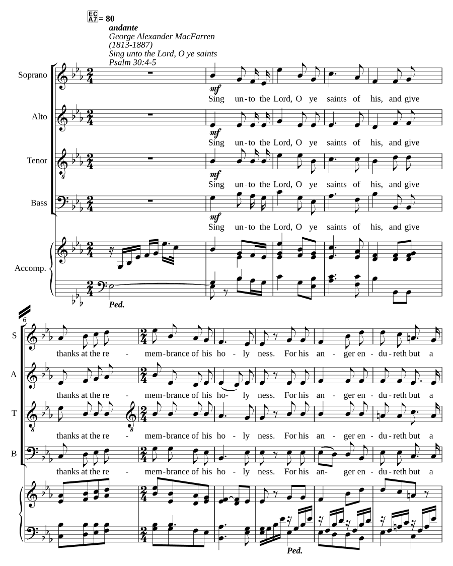 Пойте Господу, святые его (Sing unto the Lord, O ye saints of his)