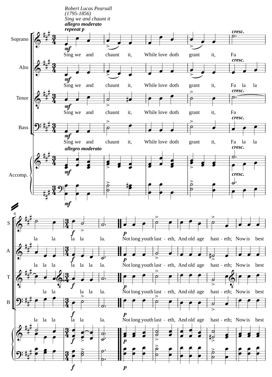 Споем и воспоем в 4 голоса (Sing we and chaunt it a 4)