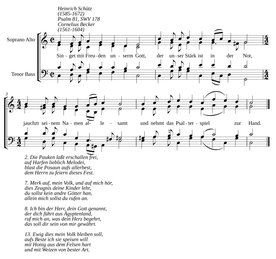 Пойте с радостью нашему Богу, SWV 178 (Singet mit Freuden unserm Gott, SWV 178)