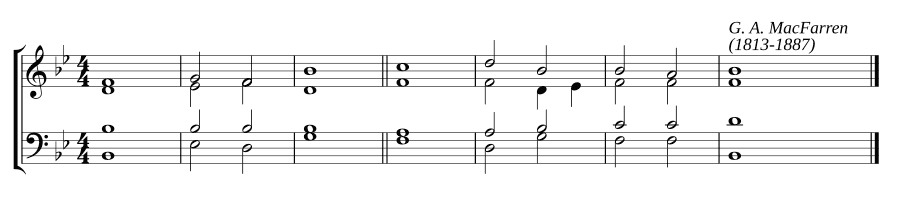 Одноголосный распев в си-бемоль мажоре (Single chant in B flat major)