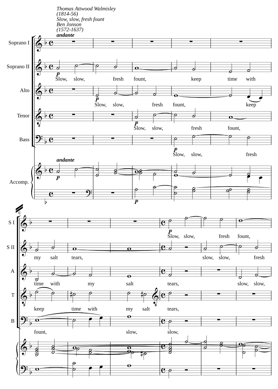 Медленно, медленно, свежий источник (Slow, slow, fresh fount)