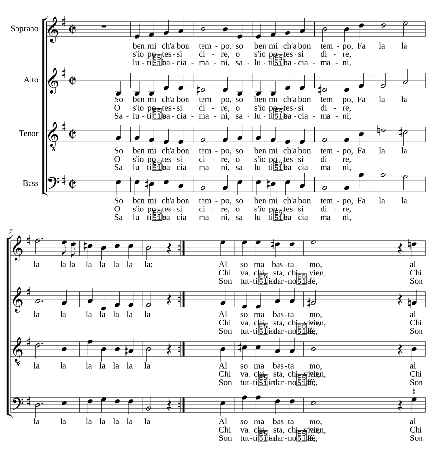 Так хорошо мне, кто в хорошем настроении (So ben mi ch'ha bon tempo)