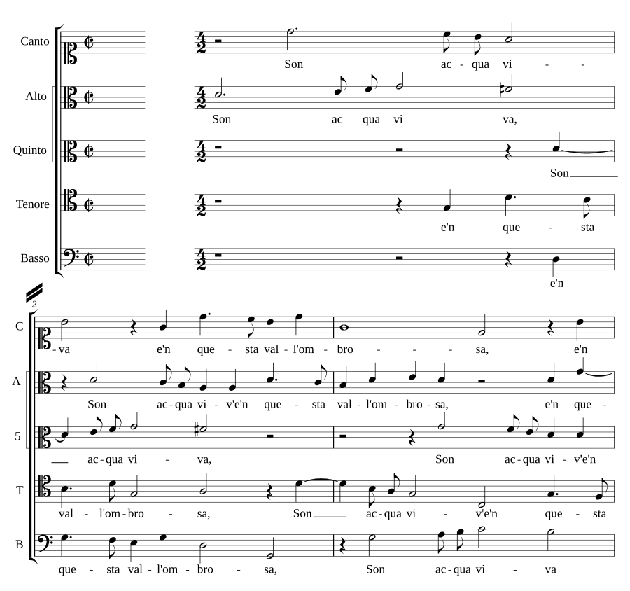 Я — живая вода в этой тенистой долине (Son acqua viva e'n questa vall'ombrosa)