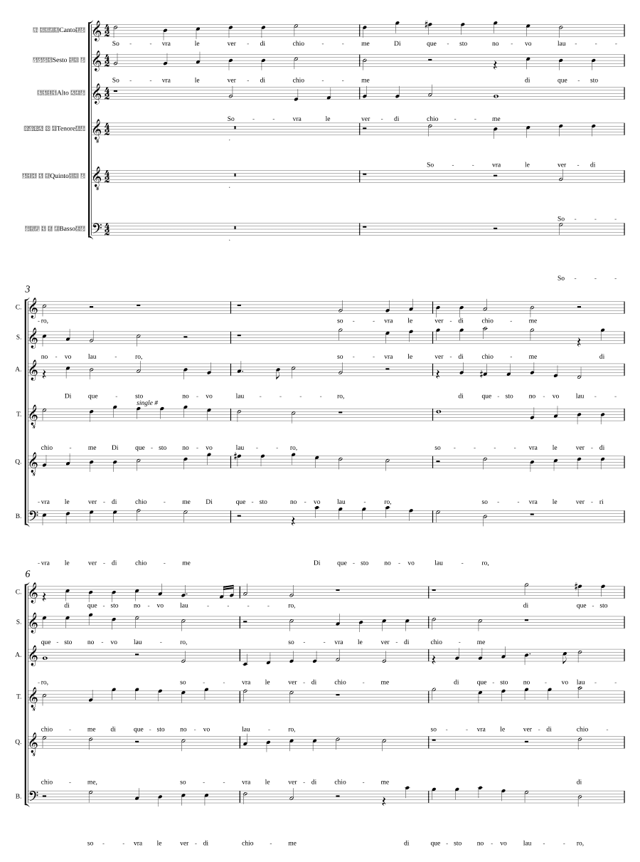 Над зелеными кронами — и другие прелестные (Sovra le verdi chiome - Ed altri vezzosetti)
