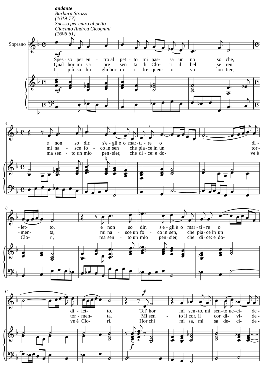 Часто в груди (Spesso per entro al petto)