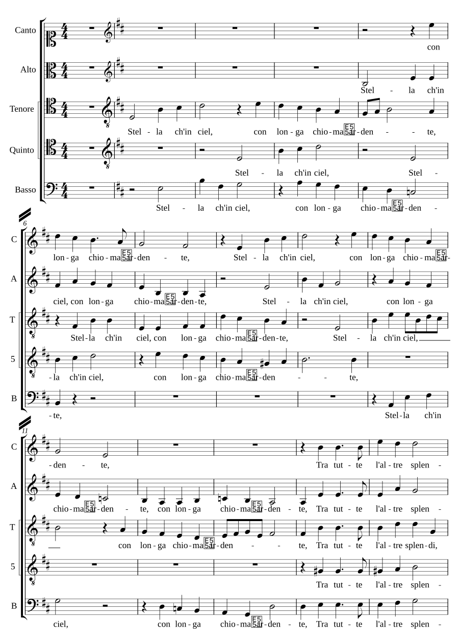 Звезда, что на небе (Stella ch'in ciel)