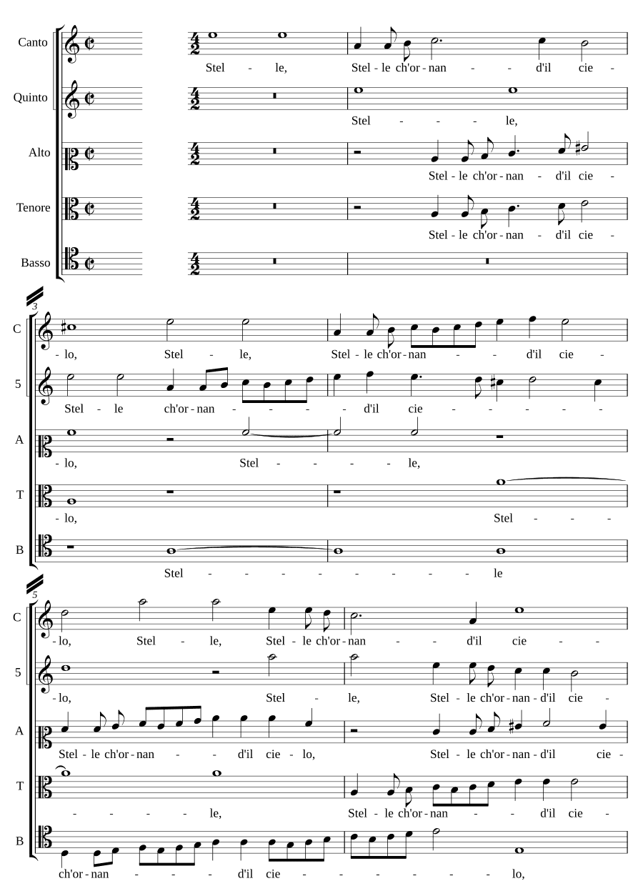 Звёзды, что украшают небо (Stelle ch'ornand'il cielo)
