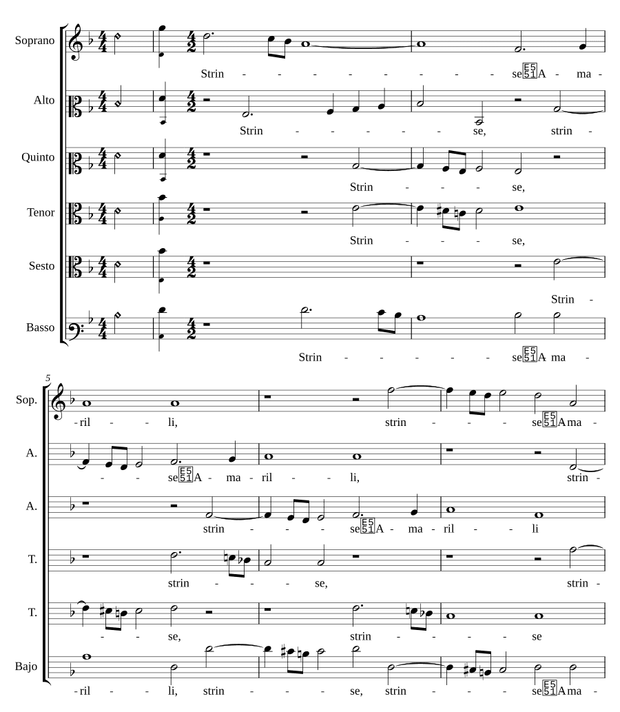 Амарилли, возлюбленная Филена (Strinse Amarilli il vago suo Fileno)