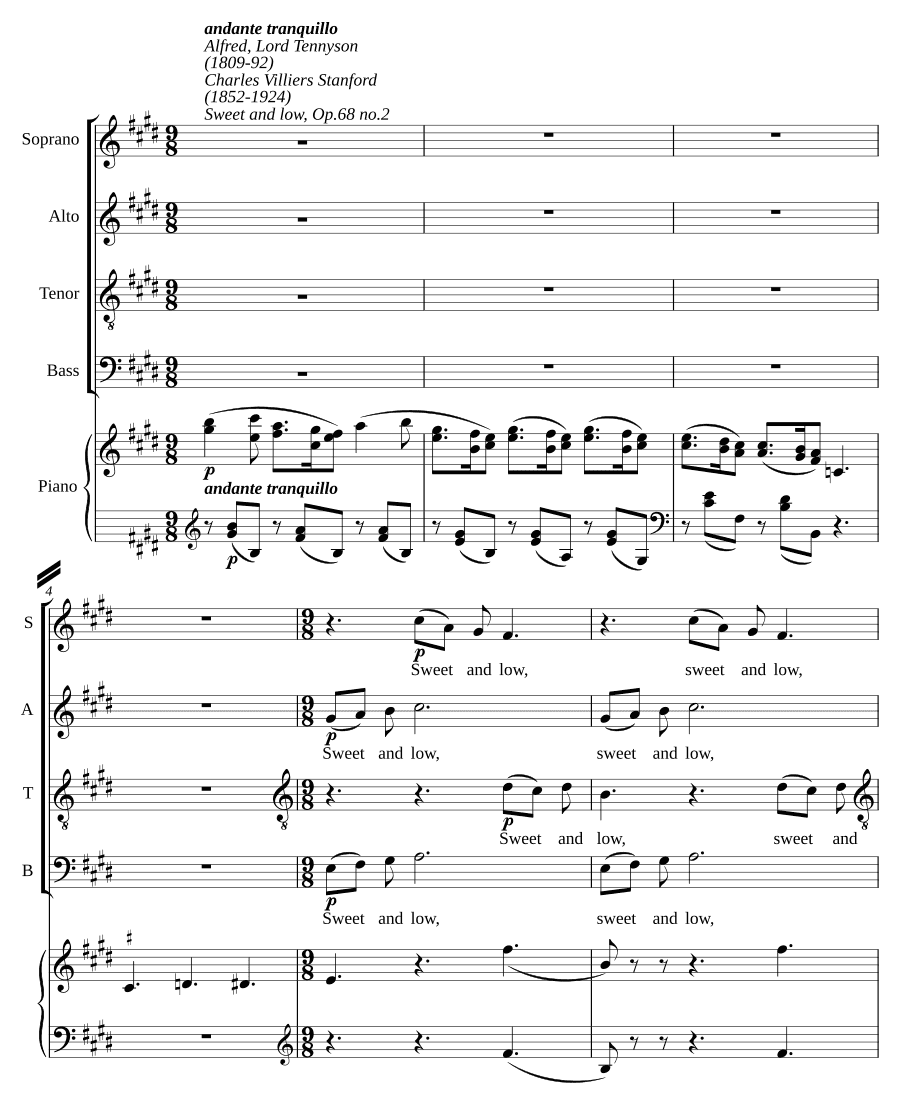 Нежно и тихо, соч. 68:2 (Sweet and low, Op. 68:2)