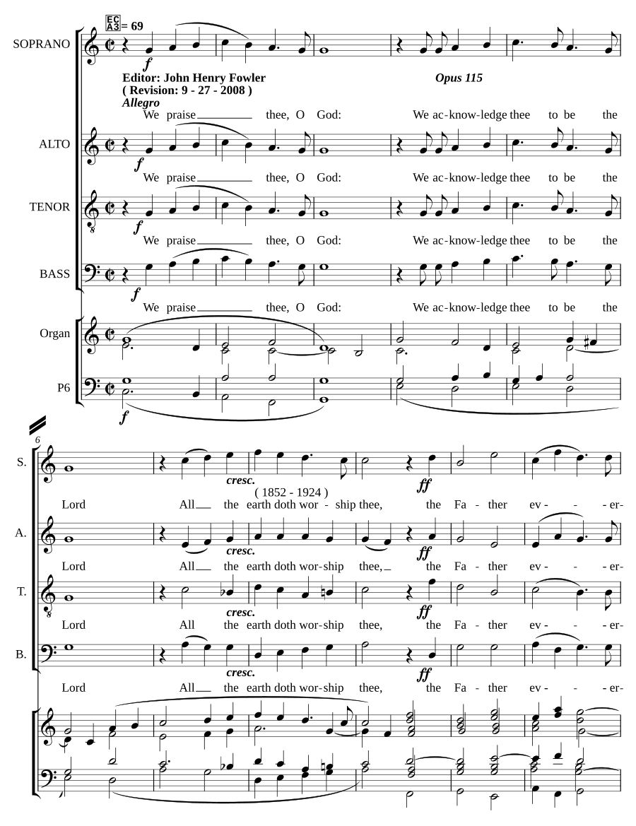 Тебе, Боже, и Воскликните в до мажоре, соч. 115 (Te Deum and Jubilate in C Major, Op. 115)