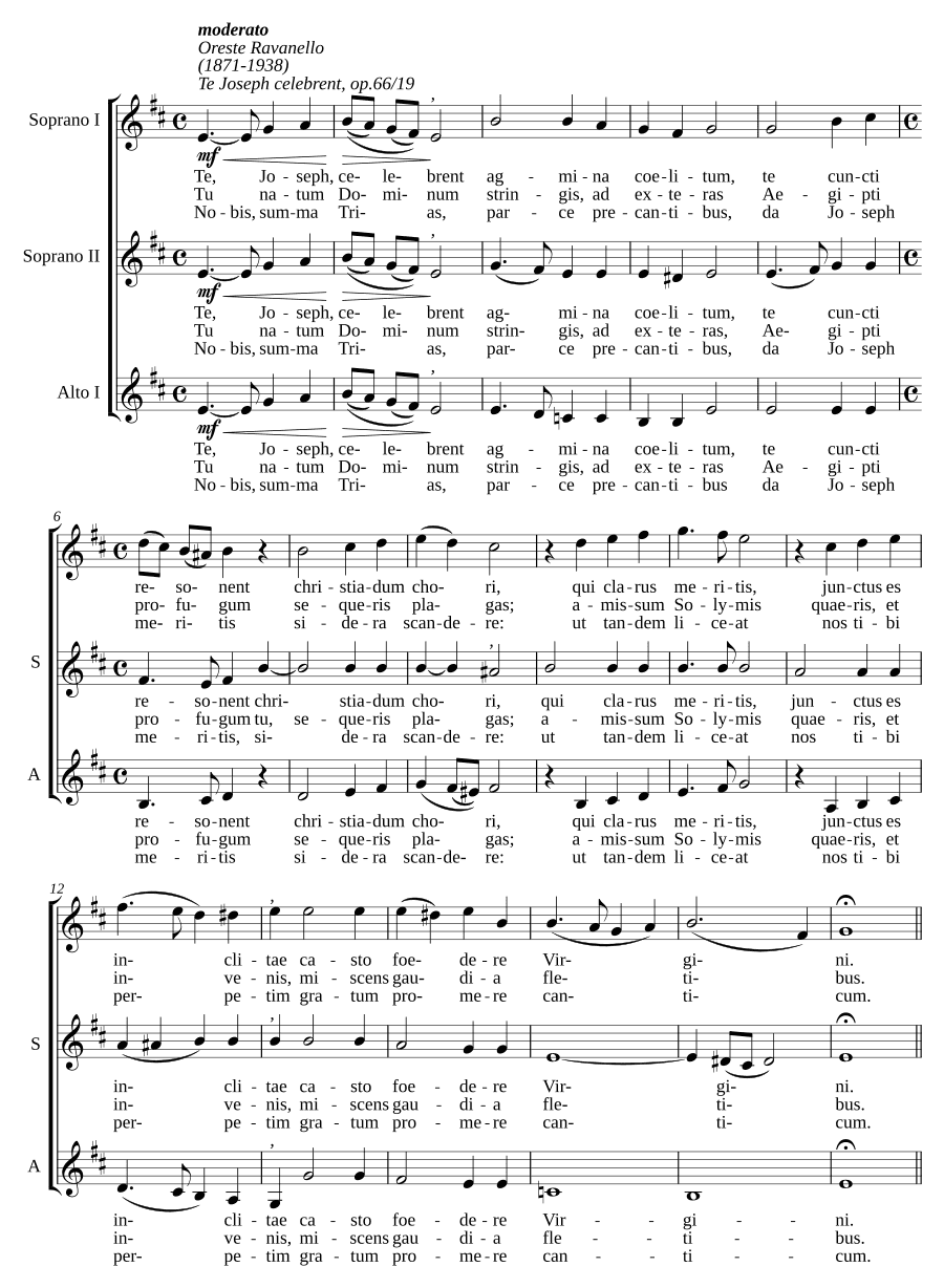 Тебя, Иосиф, прославляют (Te Joseph celebrent, op. 66/19)