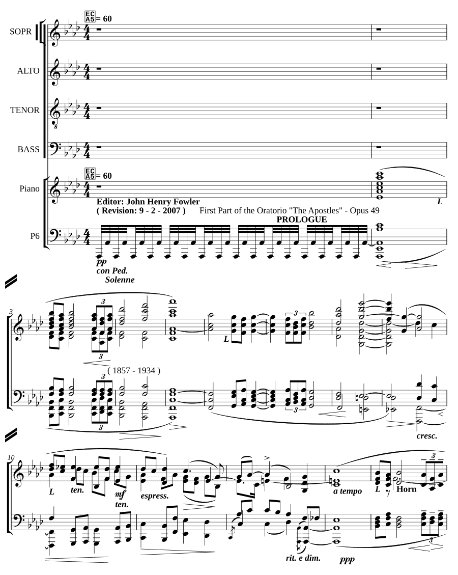 Апостолы, соч. 49 (The Apostles, Op. 49)