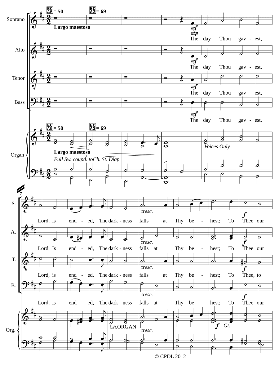День, который Ты дал, Господи, окончен (The day thou gavest, Lord, is ended)