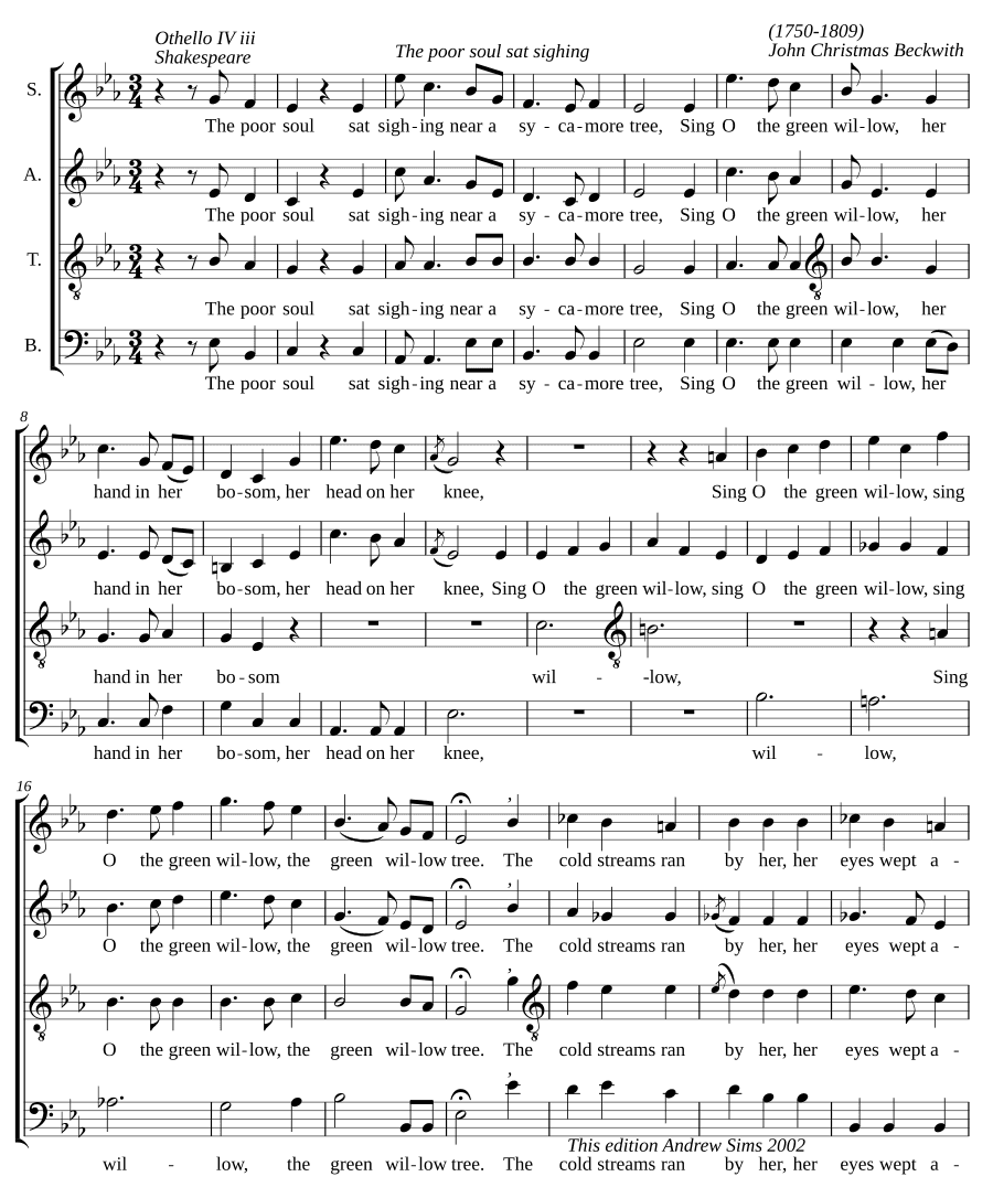 Бедная душа сидела, вздыхая (The poor soul sat sighing)