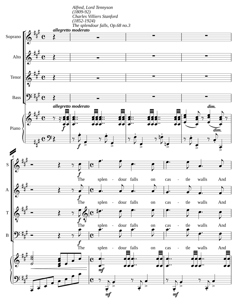 Блеск падает на стены замка, соч. 68 № 3 (The splendour falls on castle walls, Op. 68:3)