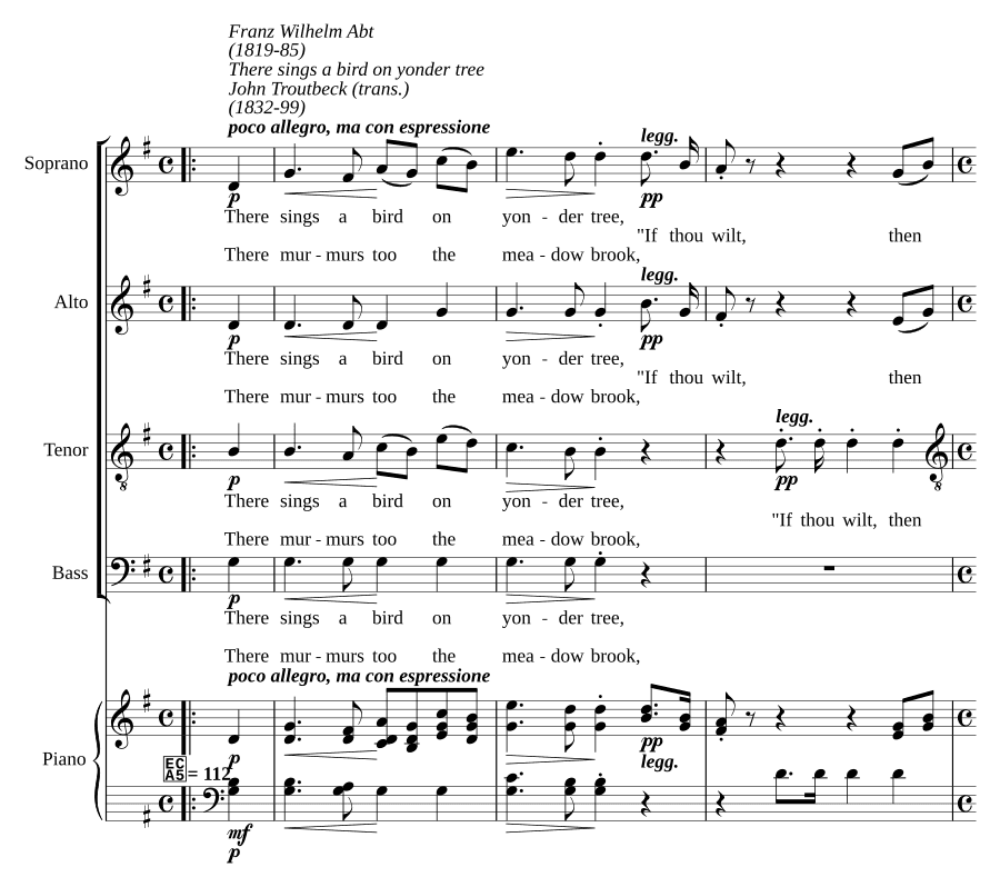 На том дереве поёт птица, соч. 122 (There sings a bird on yonder tree, Op. 122)