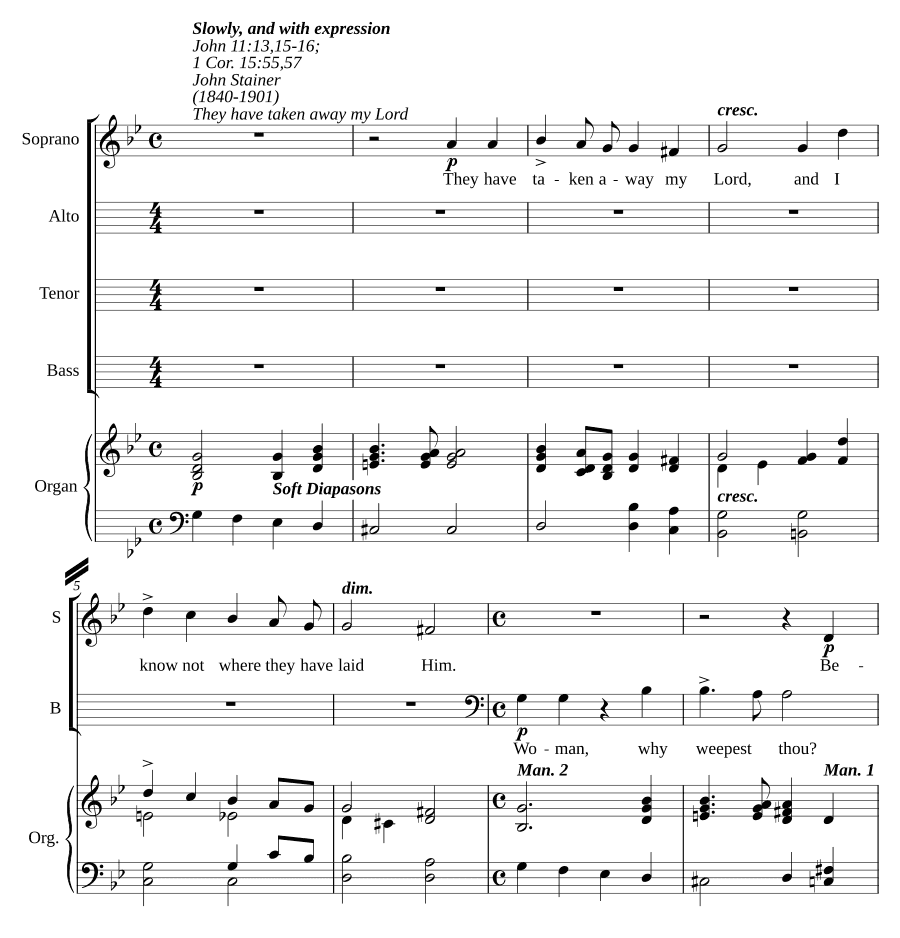 Они унесли моего Господа (They have taken away my Lord)