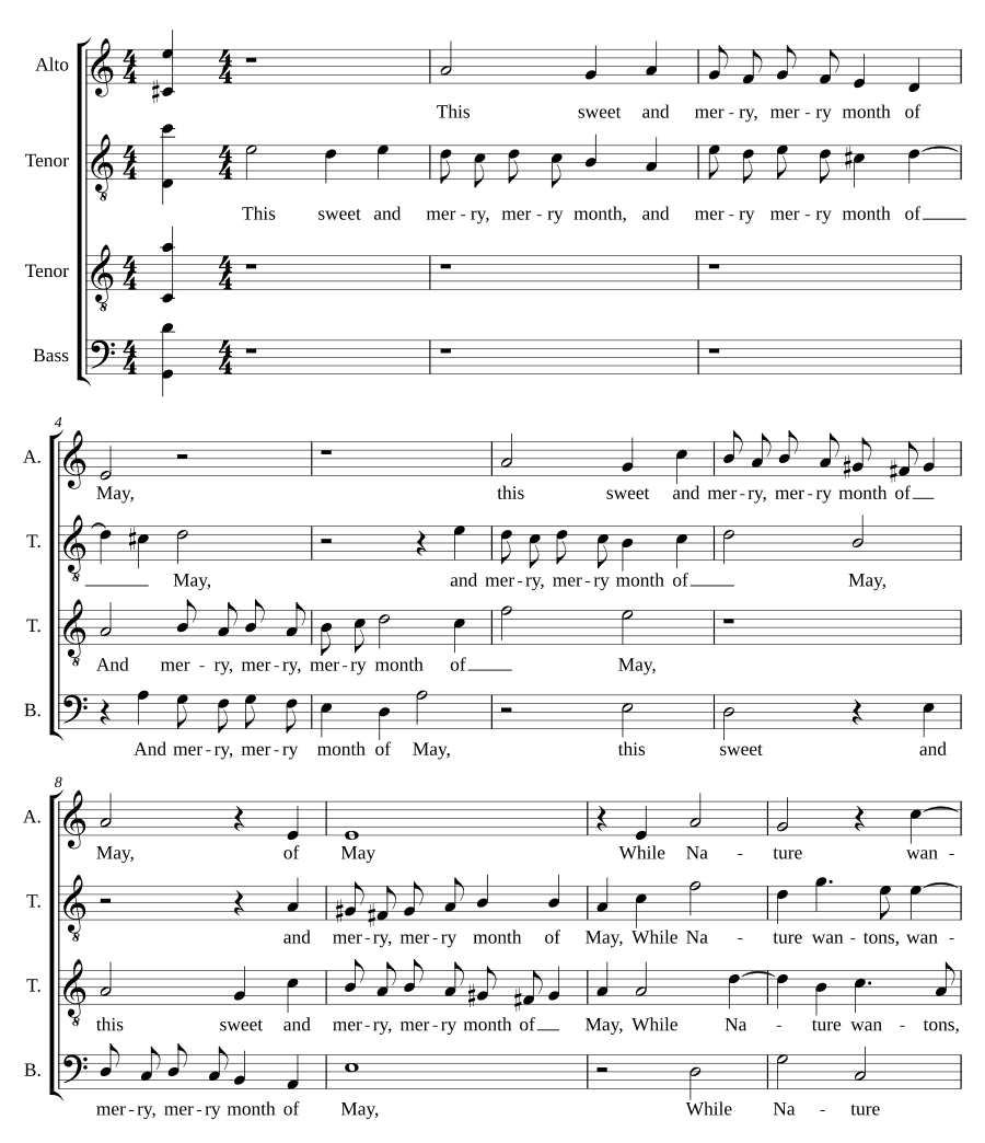 Этот сладкий и веселый майский месяц (This sweet and merry month of May). a 4