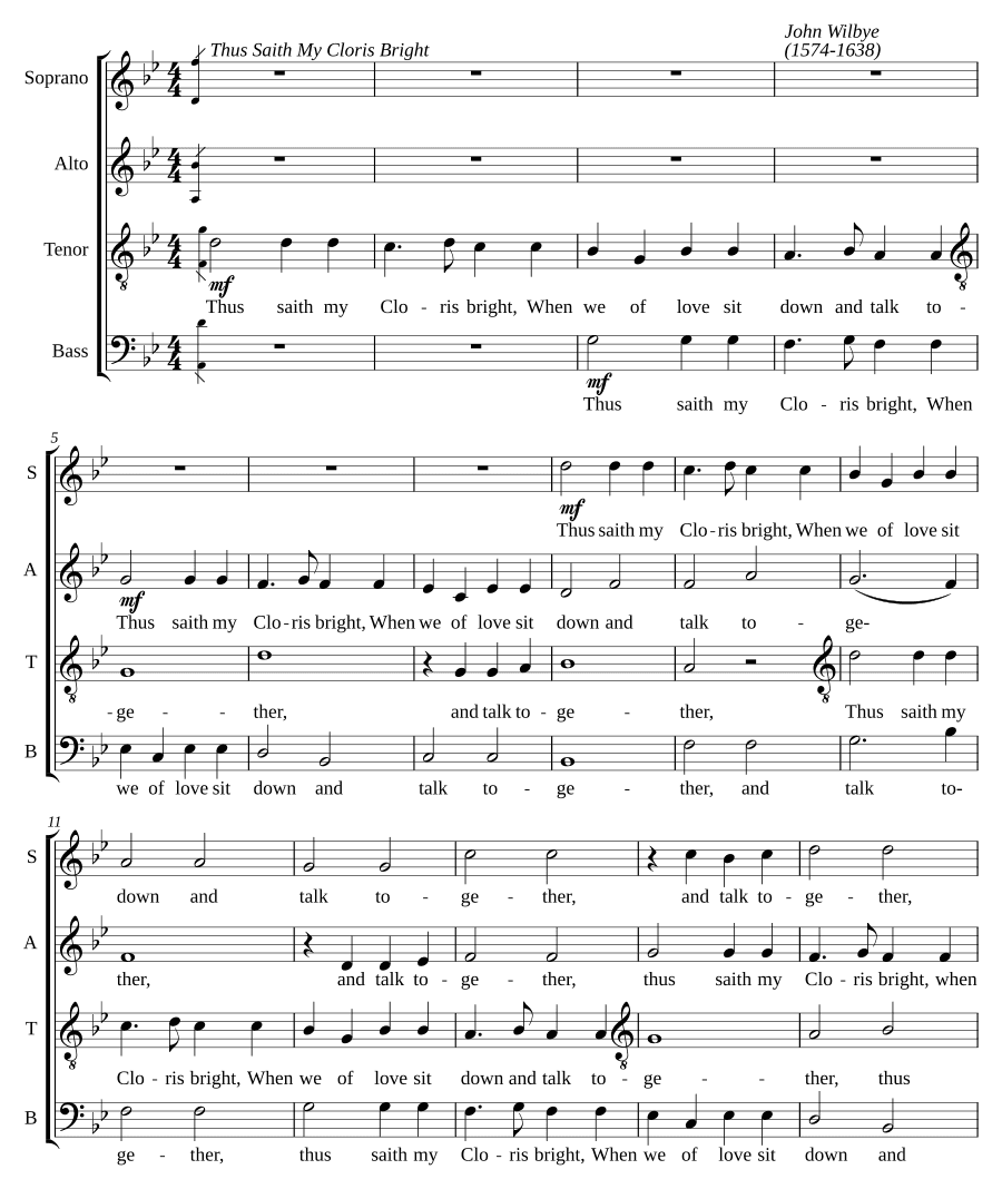 Так говорит мой светлый Клорис (Thus saith my Cloris bright)