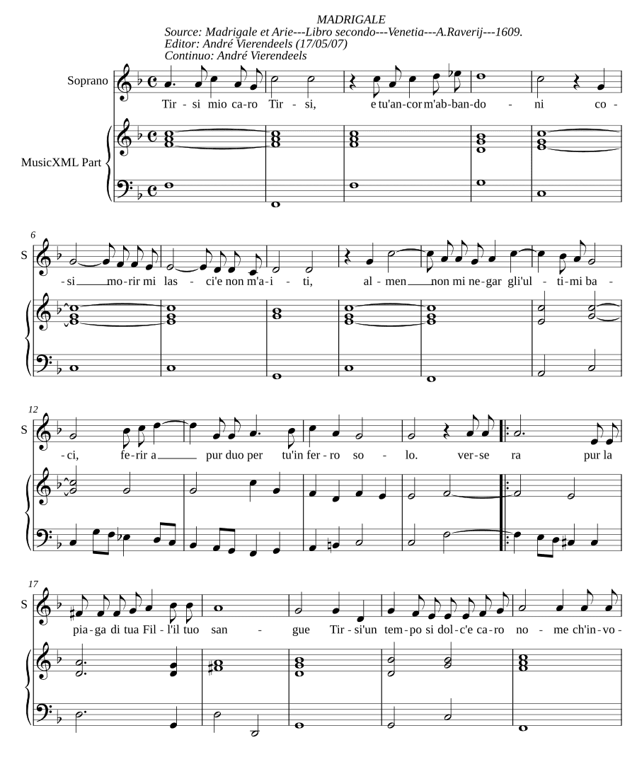 Мой дорогой Тирси (Tirsi mio caro)
