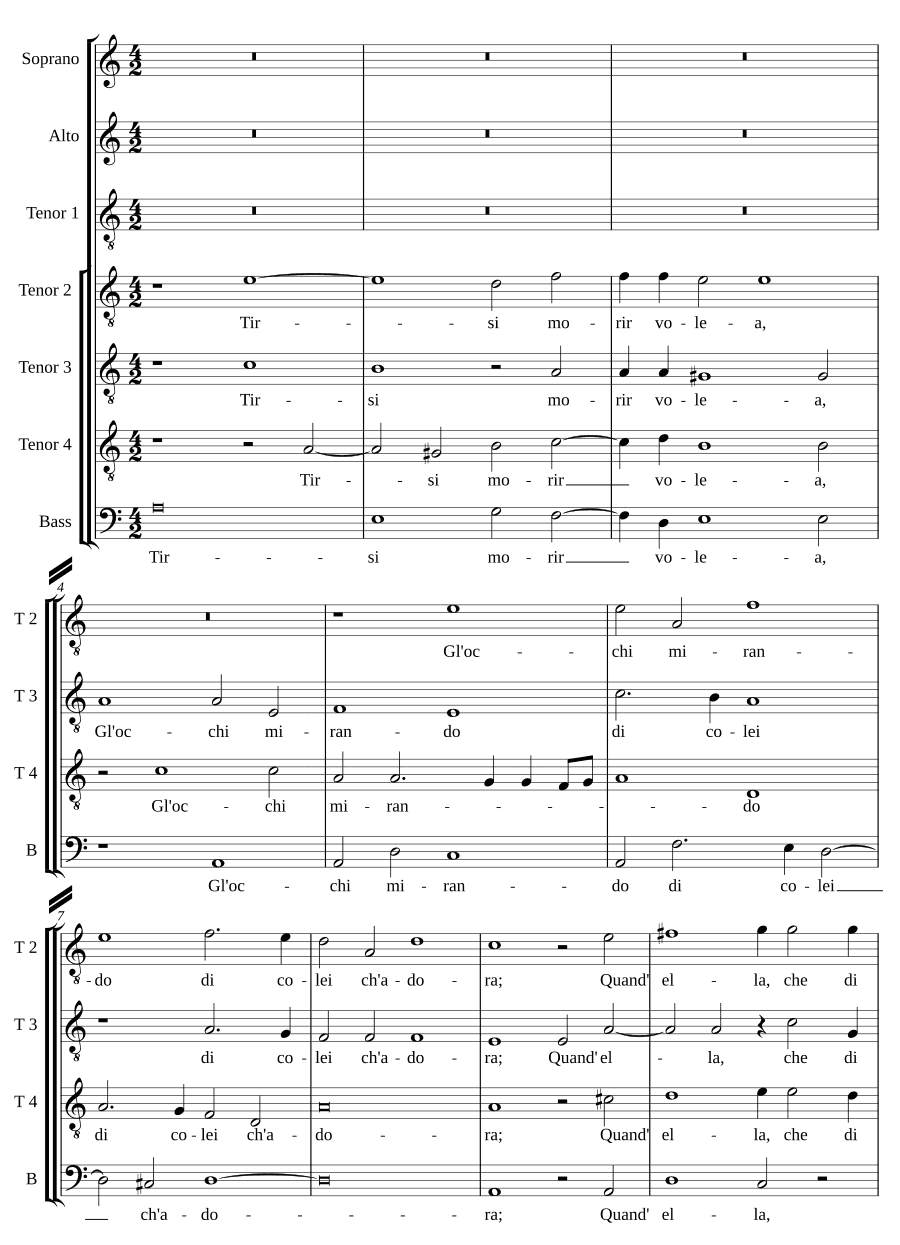 Тирси хотел умереть (Tirsi morir volea)