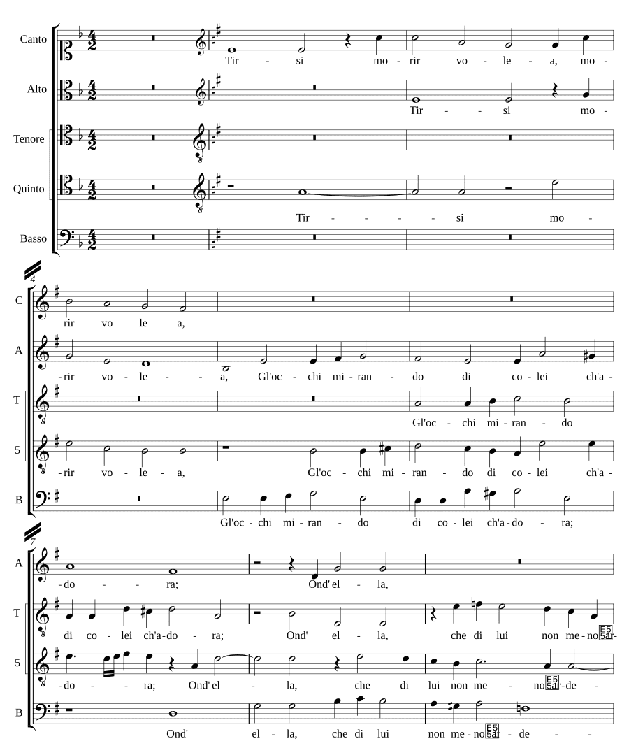 Тирси хотел умереть (Tirsi morir volea)